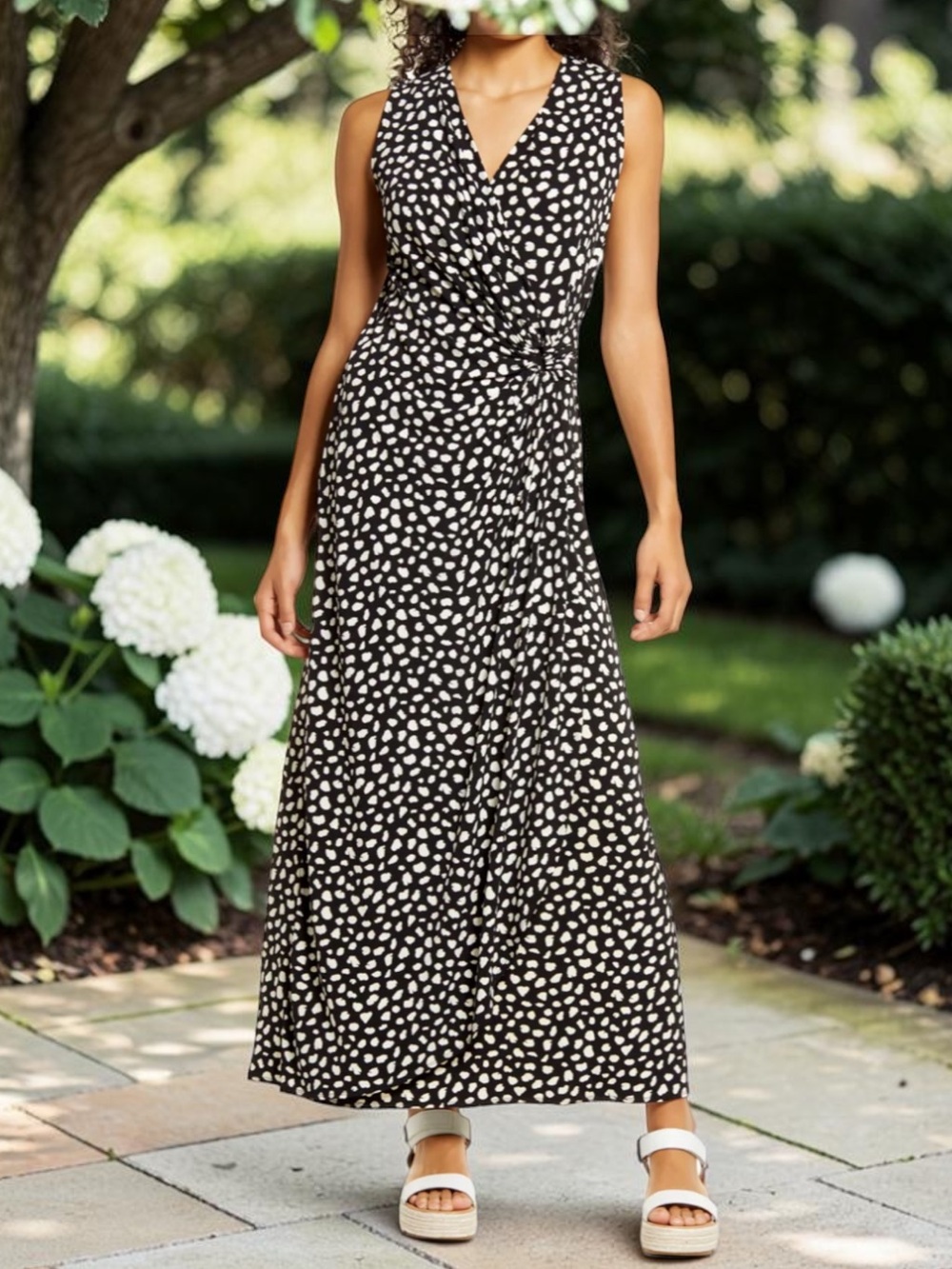 Tommy Bahama Black & White Printed Wrap Clara Dress